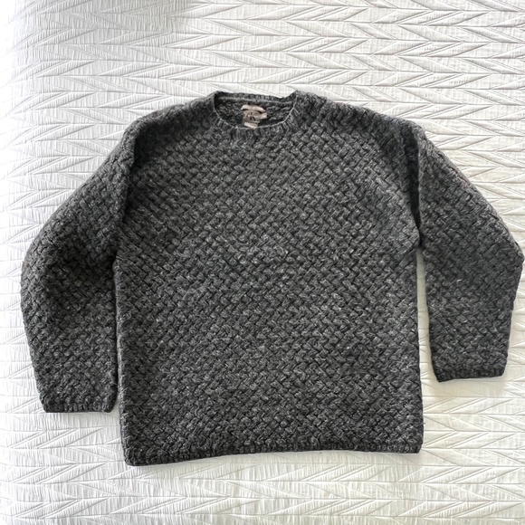 Vintage Calvin Klein CK Gray Hand Knit Sweater Large
